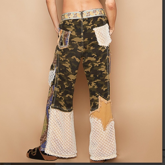 POL Camo and Lace Flare Jeans - Picture 3 of 6